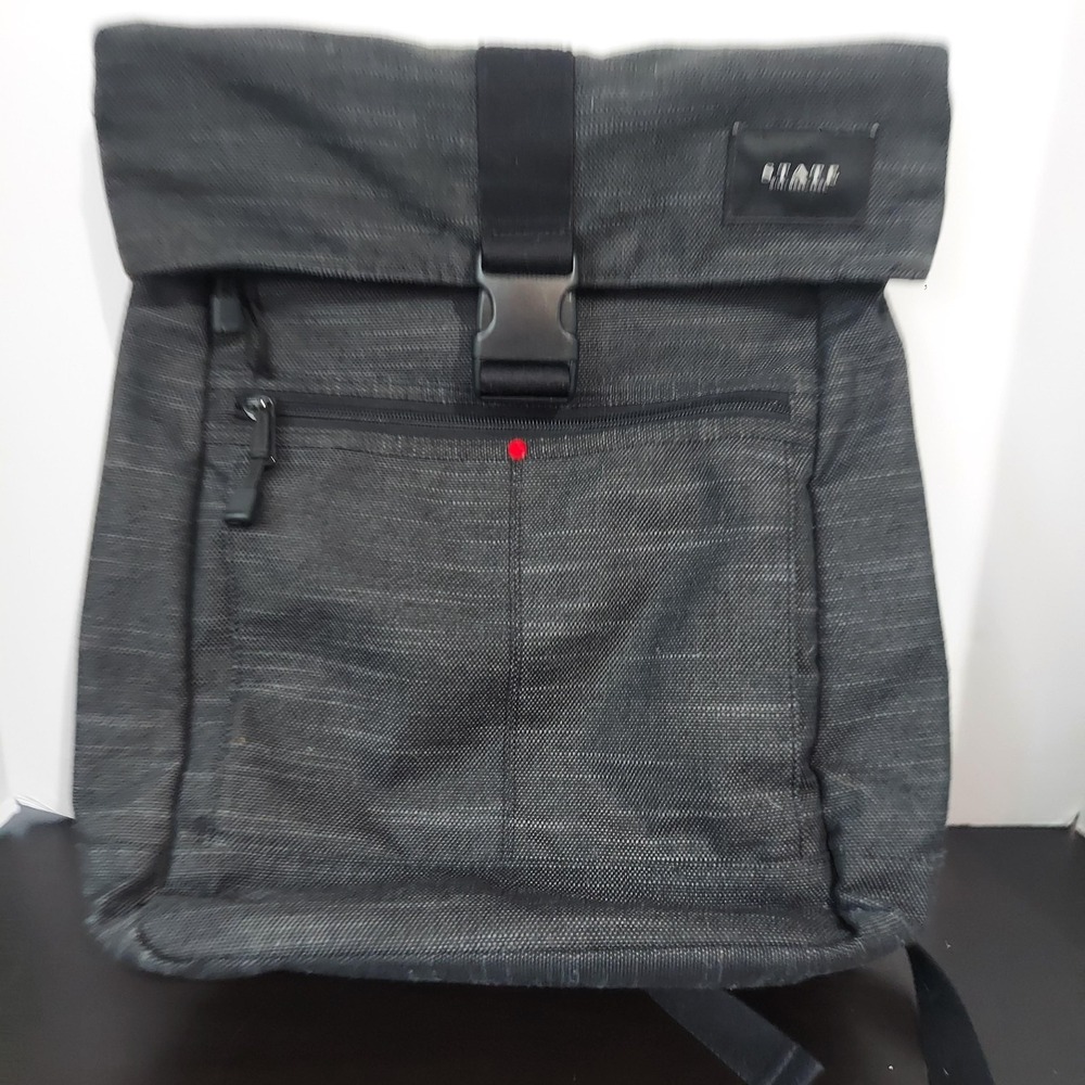 STATE Gray Canvas Roll Top Backpack Mens Travel Bag‎ Adjustable Straps Daypack